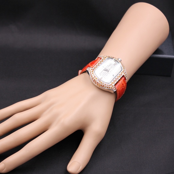 Orange Sapphire Diamond 5.10 Tcw. Unisex Watch main image 6